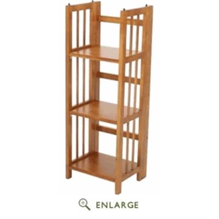 Casual Home Casual Home 331-35 14 in. 3-Shelf Folding Bookcase; Honey Oak 331-35